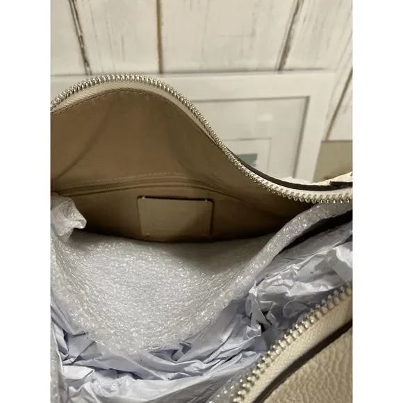 Coach Women's Leather Mara Hobo Bags - Silver/Chalk - Picture 5 of 16